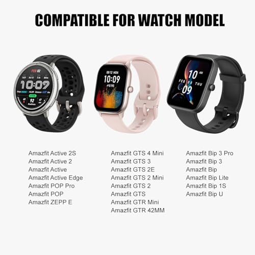 20mm Silicone Replacement Strap for Amazfit Active 2 - Black