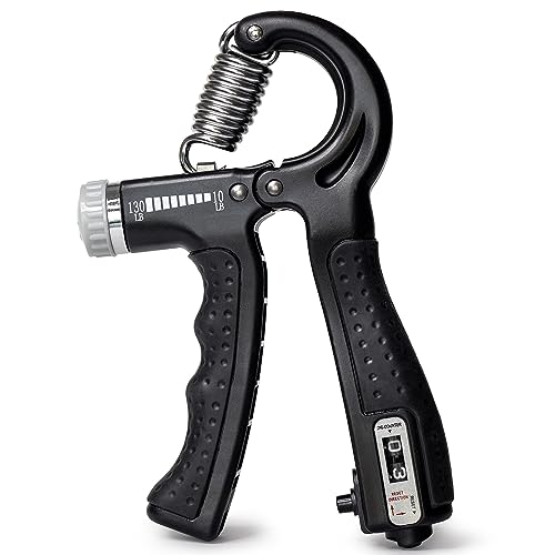 Adjustable Hand Grip Strengthener Set with Grip Tracker for Rehab & Fitness