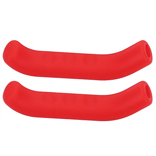 Bicycle Brake Lever Grip Protector - Red Silicone Cover, Anti-Slip