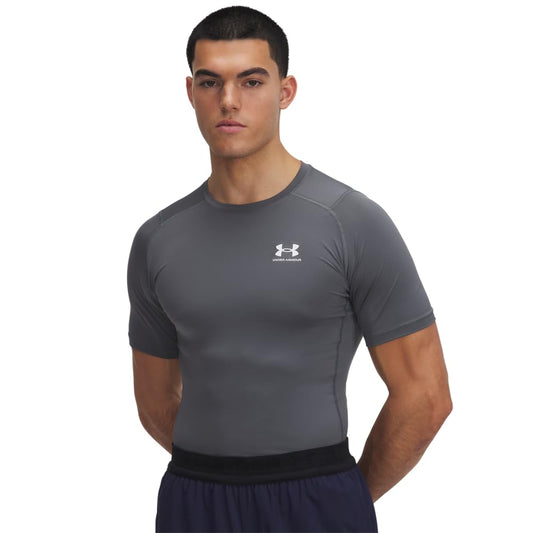 Under Armour Men's Armour HeatGear Compression Short-Sleeve T-Shirt, (012) Pitch Gray / / White, XX-Large Tall