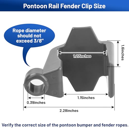 USEAMIE Boat Fender Clips 4 Pack - Docking Bumper Hooks for Pontoon & Square Rails