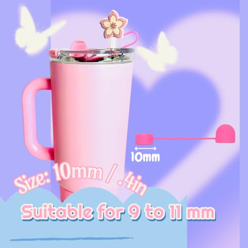 6-Pack Silicone Straw Covers for 10mm Wide Straws - Dust-Proof Reusable Caps