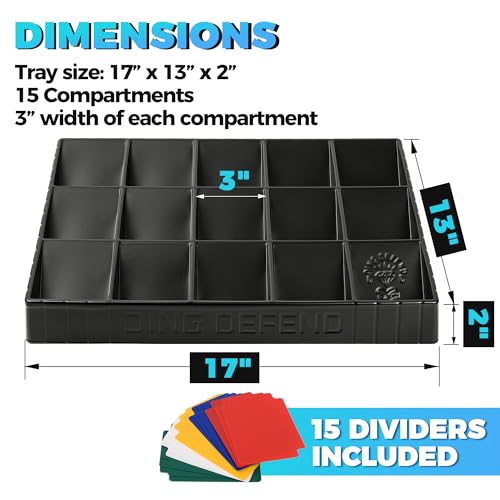 15-Compartment Card Sorting Tray - Stackable Trading Card Organizer