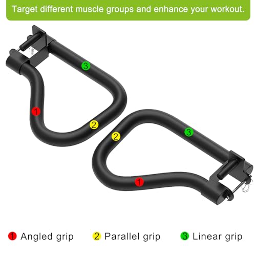 Dip Bar Attachment for 2x2 Power Rack - Solid Steel, Multi Grip Handle