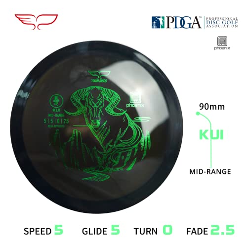 Yikun Midrange Disc Golf Disc - Overstable, PDGA Approved, Black, 165-175g