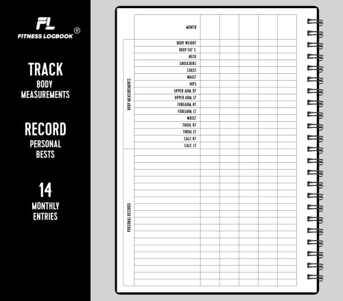 A5 Undated Fitness Logbook - Black Plastic Workout Journal