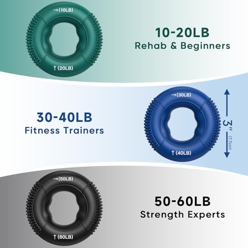 Grip Strength Trainer Set - 6-Piece Cool Tones for Hand Therapy