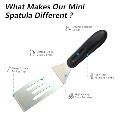 Mini Stainless Steel Spatula Set - 2 Pack for Cooking & Baking