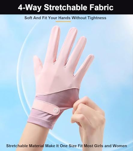 Full Finger UV Protection Gloves - Breathable Sun Shield for Women - Black