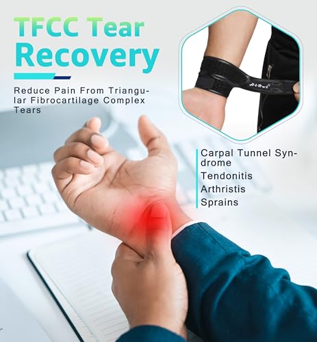 Wrist Brace for TFCC Tears - Ultra-Thin Compression Support - Black, 1 Pack