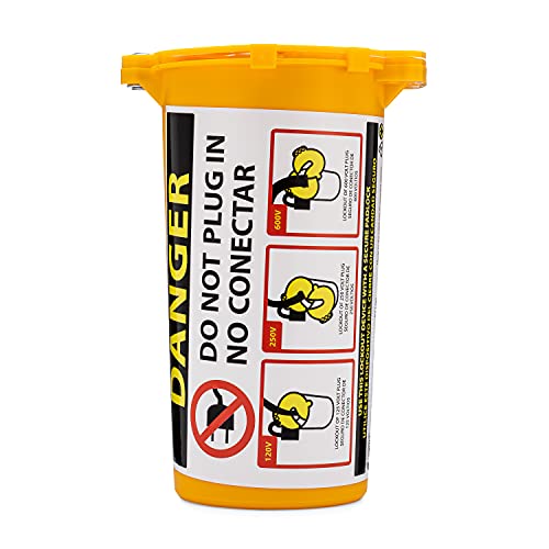 Zing Green Products 7100 RecycLockout Large Electrical Plug Lockout Device, USA-Made Recycled Plastic Lock Box, Yellow