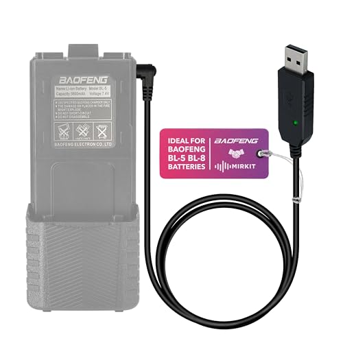 2.5mm USB Battery Charger Cable for High-Capacity Two-Way Radio Batteries