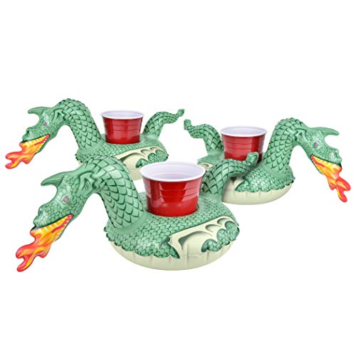 Fire Dragon Inflatable Drink Holders - 3 Pack for Pool & Hot Tub