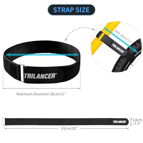 Bike Wheel Stabilizer Straps - 26'' x 1.5'' (2-Pack, Black)