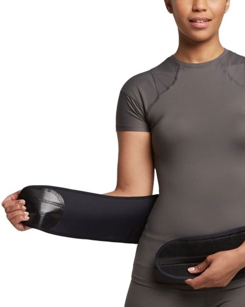 Tommie Copper Women’s Comfort Back Brace, Adjustable, Sweat Wicking, Breathable Back & Muscle Compression Support for Everyday - Black - Small/Medium