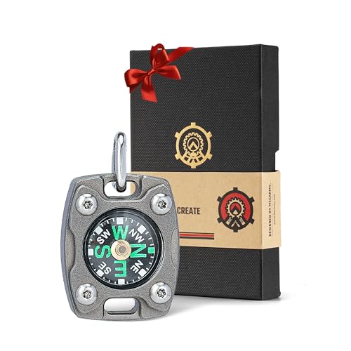 MecArmy CMP2-Titanium Mini Compass Waterproof Keychain & Necklace Gift