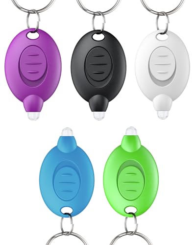 LED Keychain Flashlight - Ultra-Bright 5 Pack Multicolor
