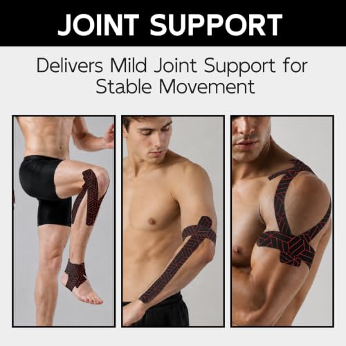 Kinesiology Tape - Precut Water-Resistant Athletic Tape, 2" x 16.4 ft, 1 Roll