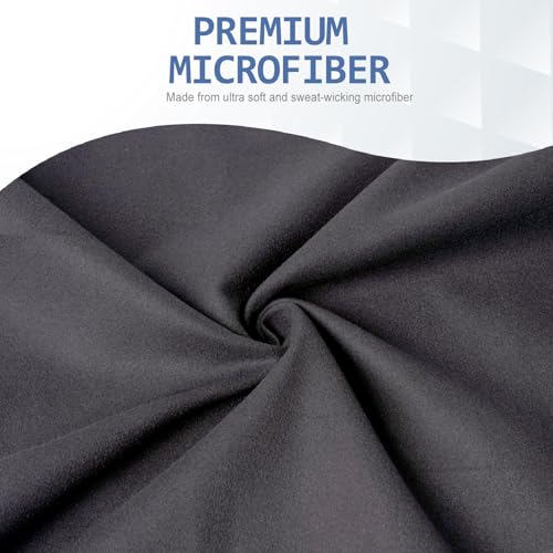 Microfiber Gym Towel Set - Quick Dry, Absorbent, 31.5"x15.7", Black - Set of 5