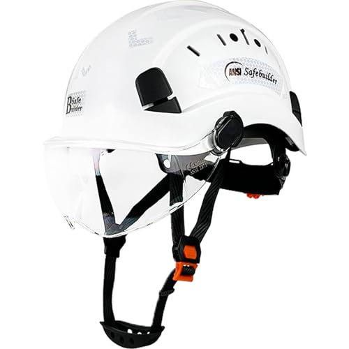 Construction Safety Helmet with Visor ABS Hard Hat Adjustable Ventilation Hardhats Industrial Work Head Protection for Men Certified ANSI/ISEA Z89.1