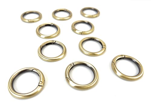 10 Pcs Brass Spring O Ring Carabiners for Keychains - 7/16 Inch