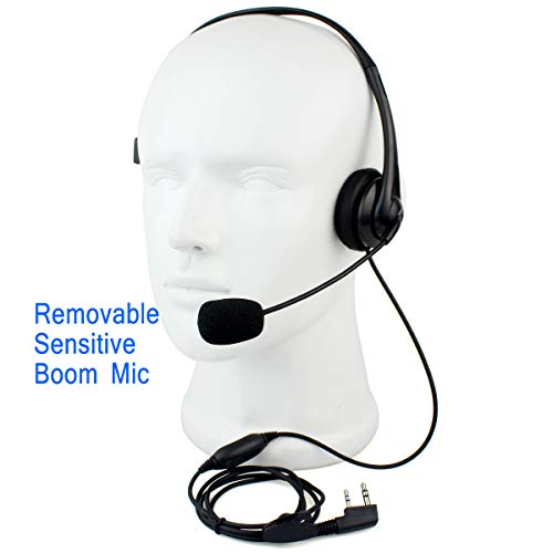 Retevis Overhead Walkie Talkie Headset with Adjustable Boom Mic for RT22/RT68/RT21/H777