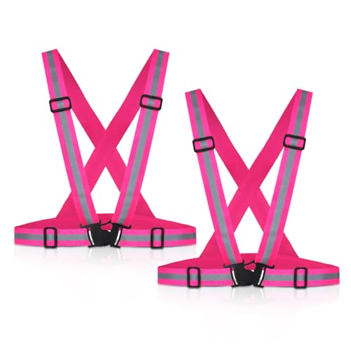 High Visibility Reflective Safety Vest - 2 Pack Adjustable Gear for Running, Cycling, Hiking