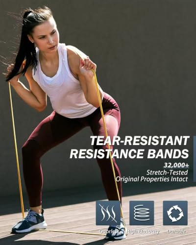5-Level Resistance Bands Set - Colorful Elastic Exercise Bands