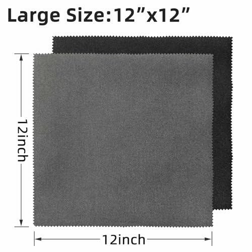 Microfiber Gun Cleaning Cloths - 12"x12" Lint Free, 6 Pack Gray