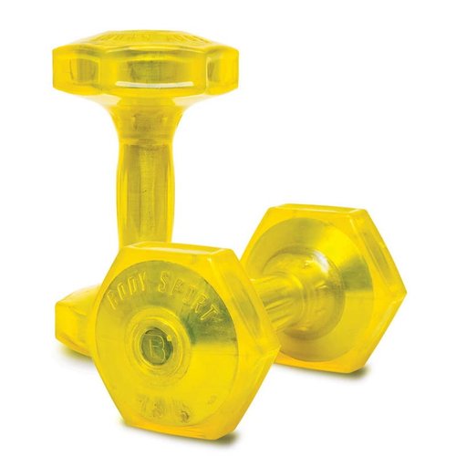 Body Sport Urethane Aerobic Dumbbells, 7.5 lb. (2-Pack) - Premium Hand Weights with Solid Steel Core & Ergonomic Gel Coating for Fitness Training & Strength Building