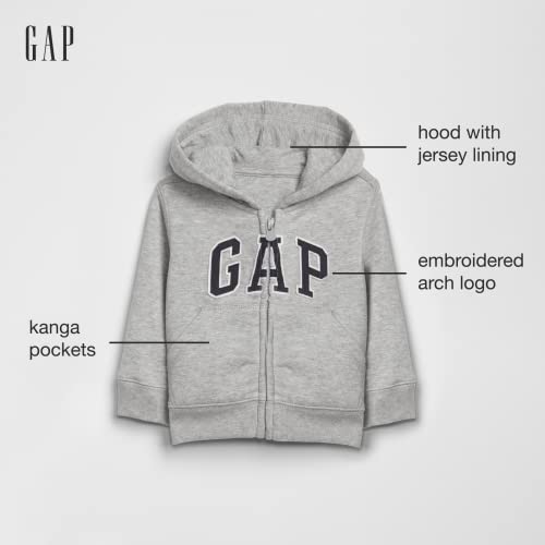 GAP Baby Boys' Playtime Favorites Logo Full Zip Hoodie 12-18 Months True Black V2