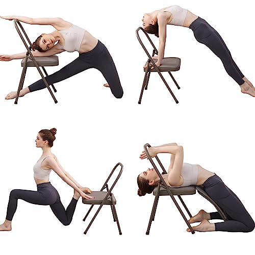 Yoga Auxiliary Chair with Lumbar Support - Grey
