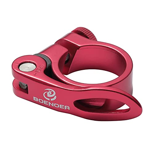 Bicycle Quick Release Seatpost Clamp - Anodized Aluminum 31.8mm Red