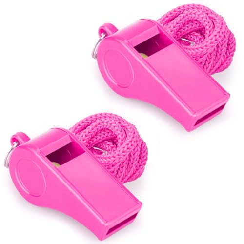 Loud Pink Sports Whistle with Lanyard – Clear Sound for Coaches & Safety
