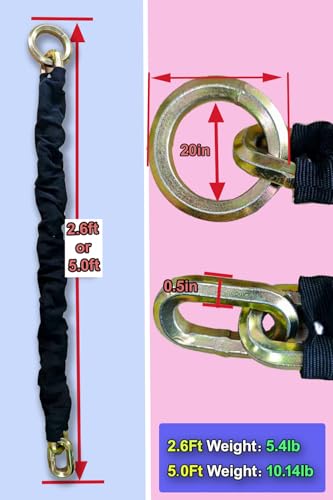 Heavy-Duty 2.6ft x 1/2in Security Chain with Nylon Sheath for Motorcycles, Trailers & Gates – Hardened Mn Steel