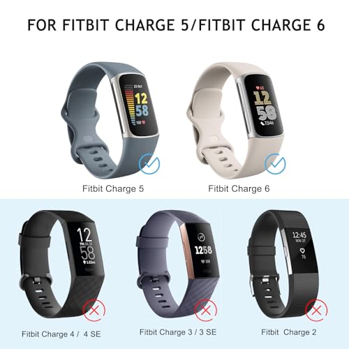 3-Pack Sport Bands for Fitbit Charge 6 & 5 - Milk Tea, Starlight, Smoke Violet - Large
