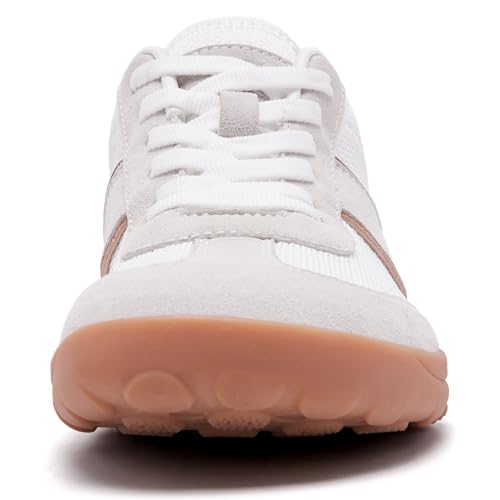 SILENTCARE Women's Wide Toe Box Barefoot Casual Sneakers 8 White