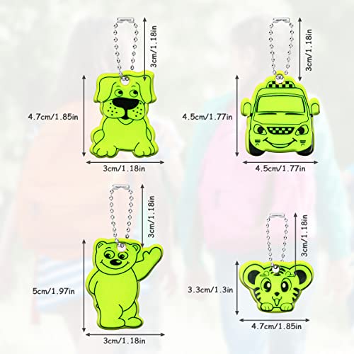 16pcs Waterproof Safety Reflector Pendant Set for Bags & Bikes - Pets
