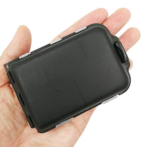 Portable Fishing Tackle Box - 2 Pack, 10 Compartments, Black
