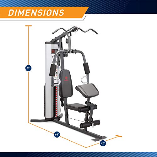 Multifunctional Home Gym with 150 lbs Weight Stack - Grey