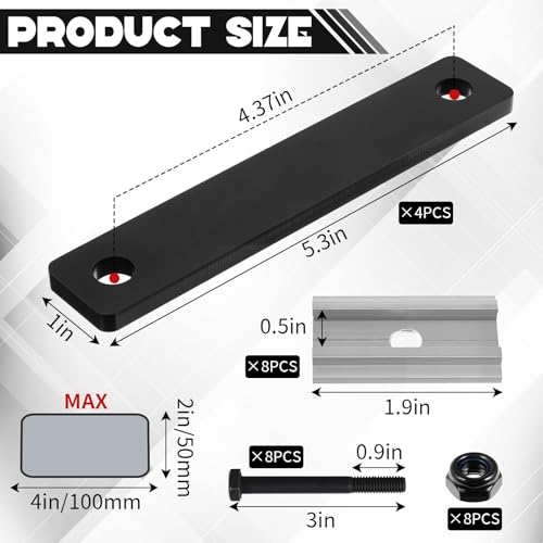 Rooftop Tent Mounting Hardware Set - 28 Pcs Black Installation Kit