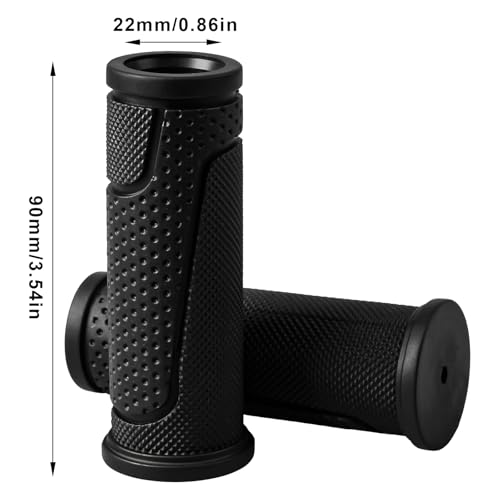 Kids Bike Handlebar Grips - Black + Blue - 4 PCS Non-Slip 22.2mm