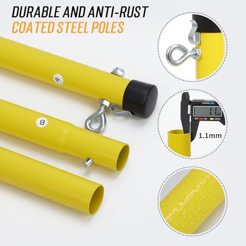 20ft Portable Outdoor Badminton Net Set with Heavy Duty Poles - Yellow & Black