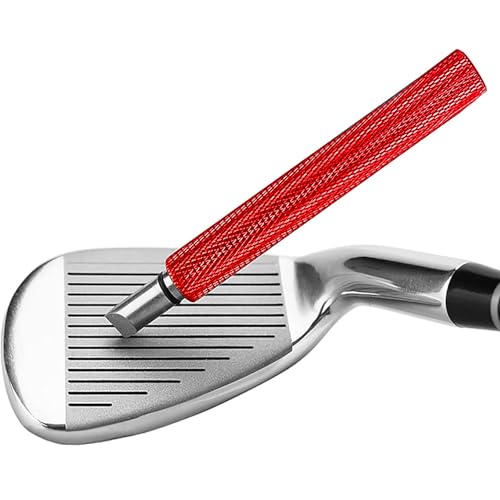Golf Club Groove Sharpener & Cleaner Tool for Wedges and Irons - Red