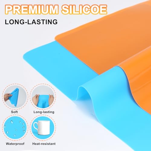 2-Pack Silicone Crafting Mats, 15.7" x 11.8" Nonstick Heat-Resistant Table Mat