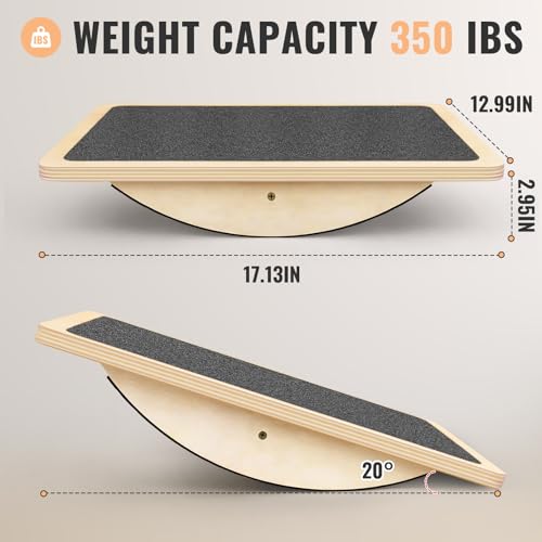 Professional Balance Board for Adults - Anti-Slip Wobble Board (350LBS) - Balance Training & Physical Therapy