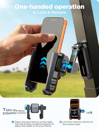 Golf Cart Phone Holder - Magnetic & Rotating - Black