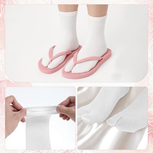 4 Pairs Japan Tabi Socks - Cotton Split Toe for Flip Flops