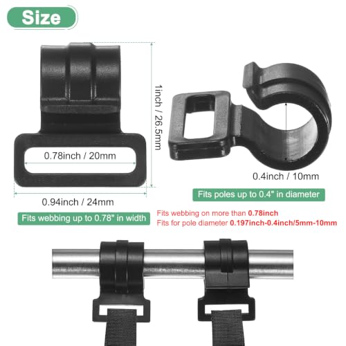 C-Shaped Tent Pole Clips - 30PCS, 0.4 In Clamp for Camping