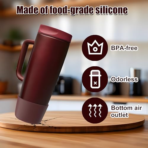 Silicone Boots for Owala SmoothSip Slider Tumbler - Black Cherry, 2pcs